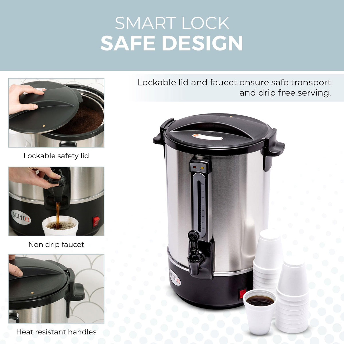 8L Stainless Steel Electric Coffee Urn H68040