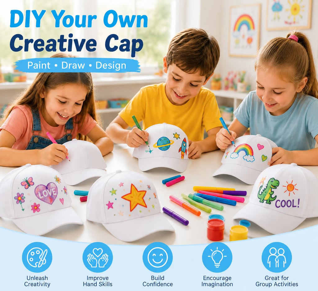 30 Pcs DIY Kids Baseball Caps Hats Z99084