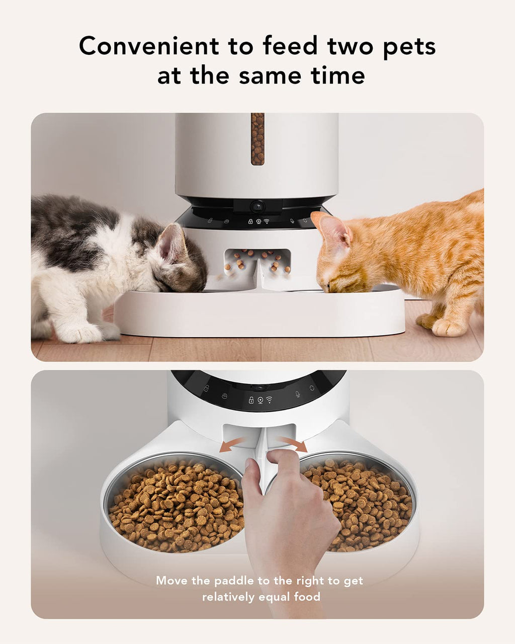 Automatic Cat Feeder with Camera 1080P HD Video 5G WiFi 2-Way Audio V85884