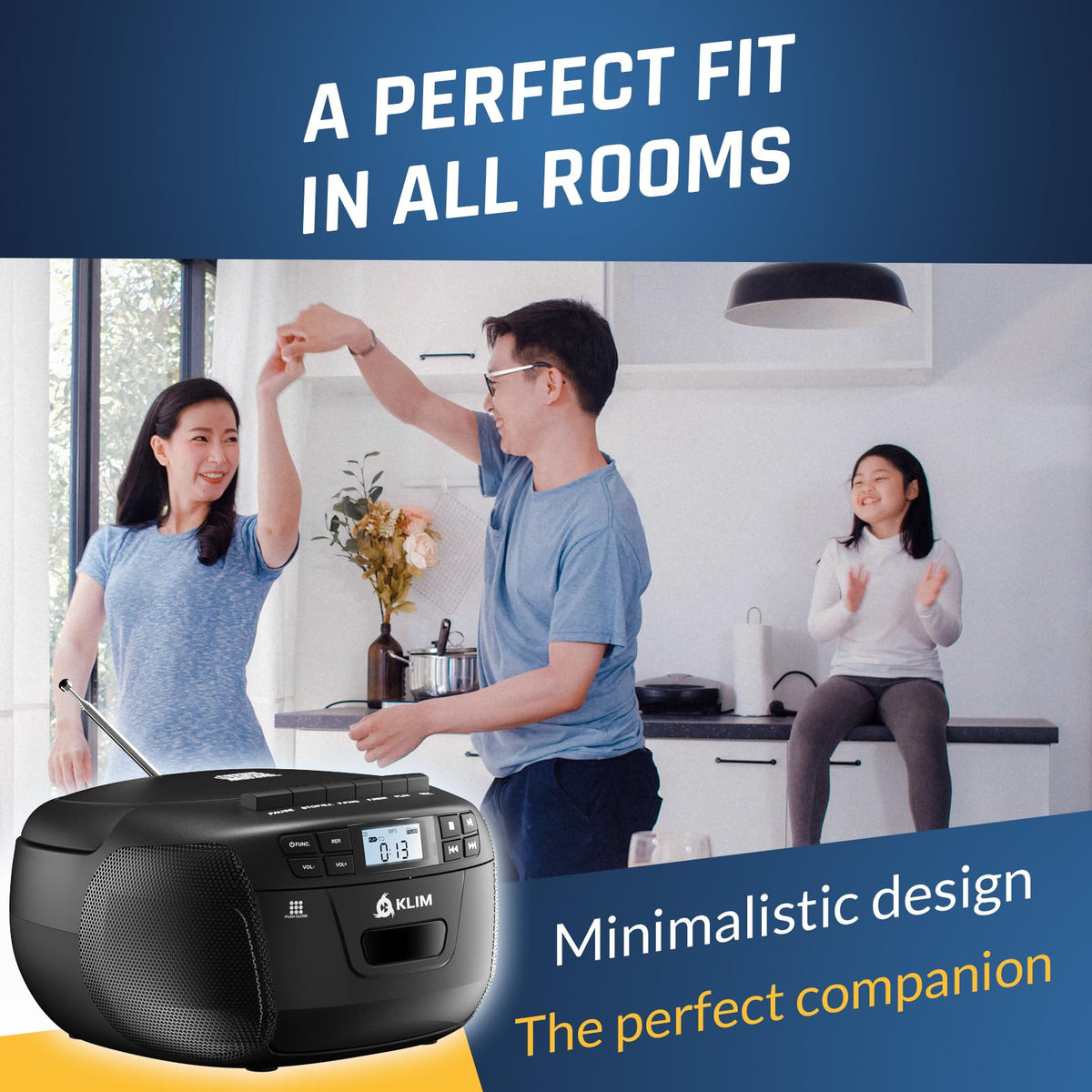 CD Cassette Player with Bluetooth Boombox M9277