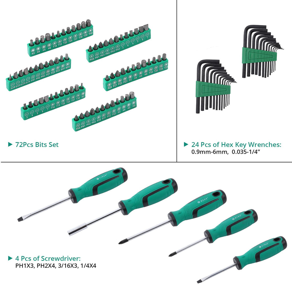 213 Piece SAE and Metric Mechanic Tool Set with Storage Case B538