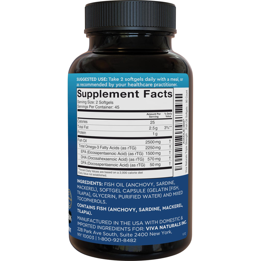 Omega 3 Fish Oil 2500 mg 90 Softgels U268476