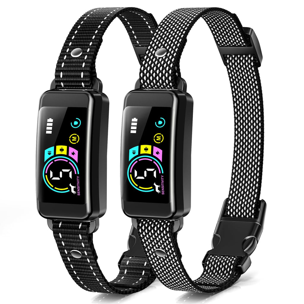 2 Pack Adjustable Bark Collar with Beep Vibration Shock L795058