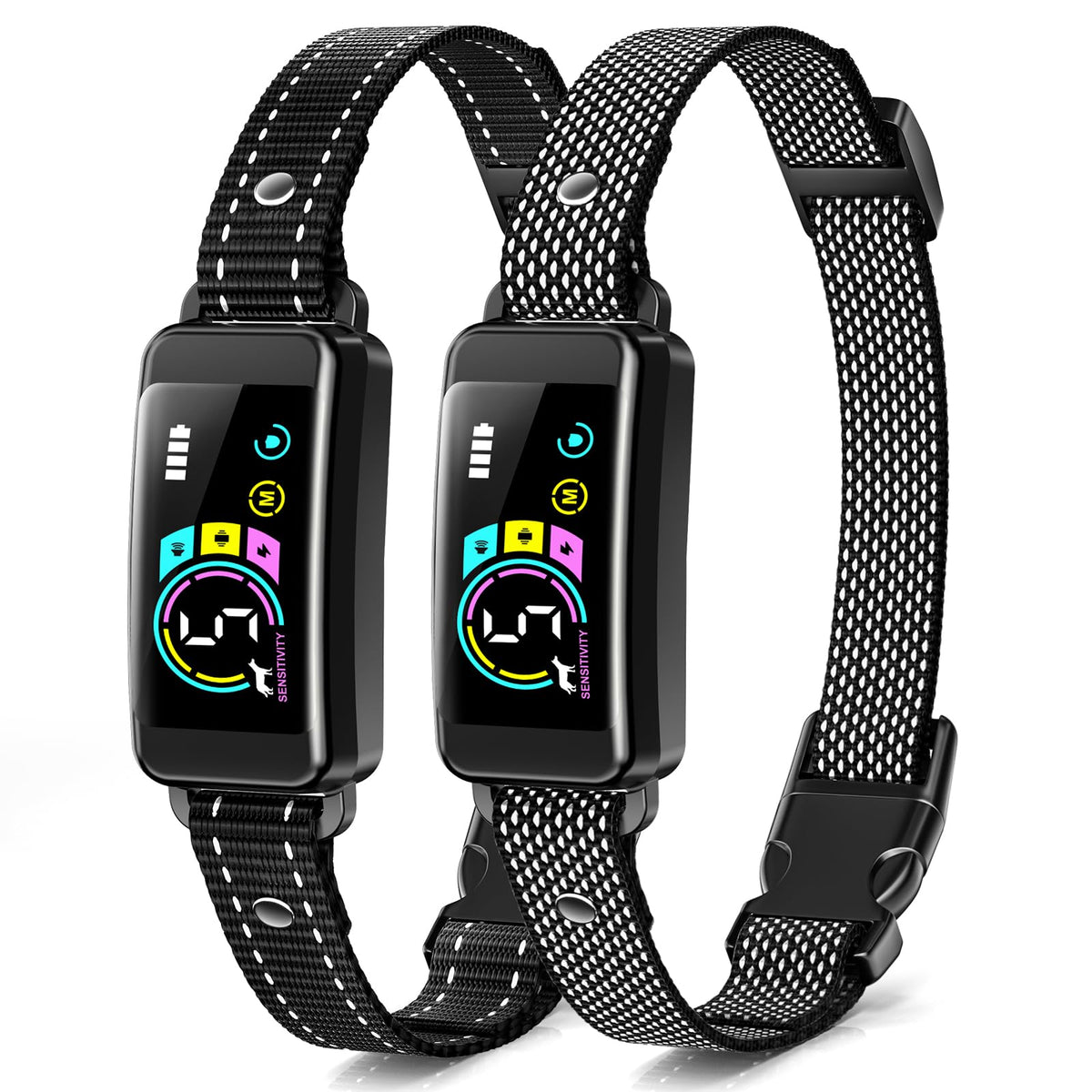 2 Pack Adjustable Bark Collar with Beep Vibration Shock L795058
