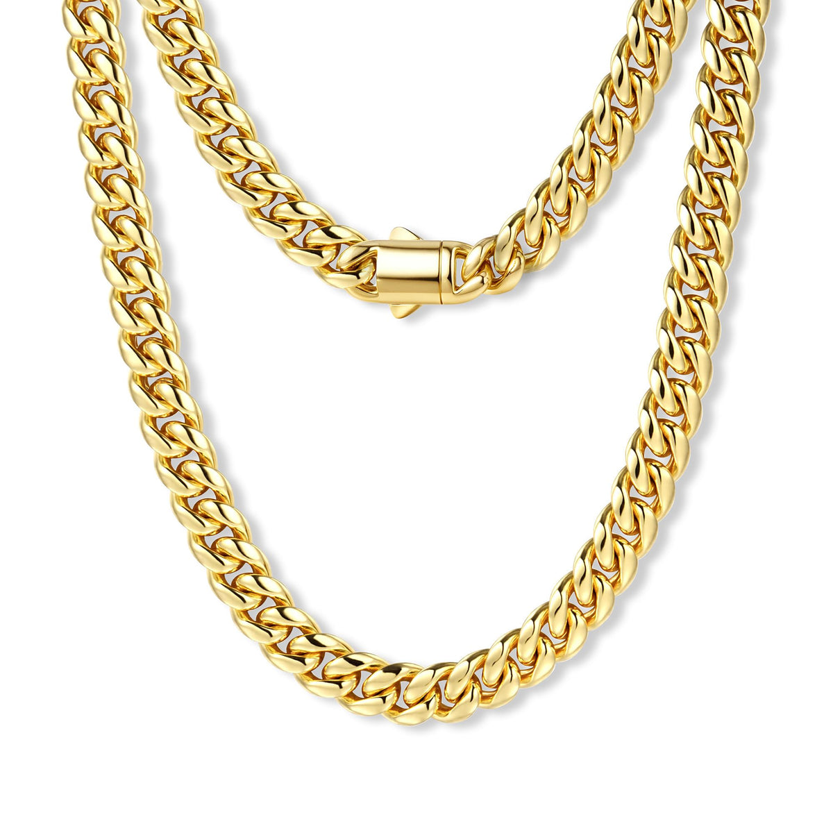 Gold Cuban Link Chain 5-14mm Stainless Steel B15038