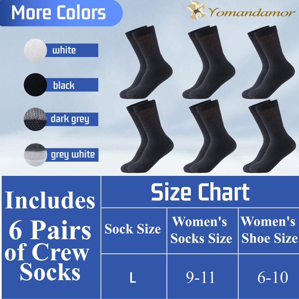 Womens Diabetic Crew Socks Seamless Toe 6 Pairs S53520