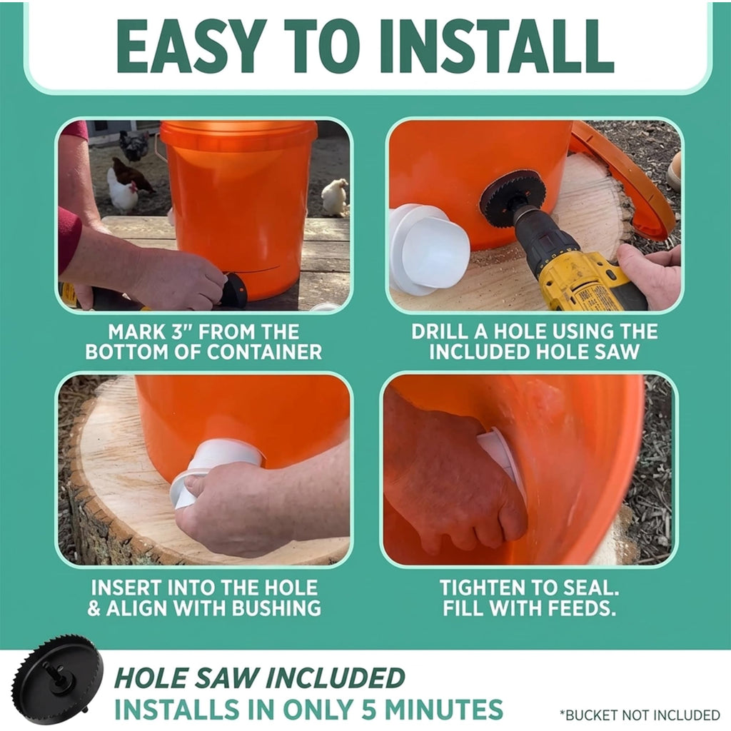 Chicken Feeder and Waterer Set with 3 Ports E57205