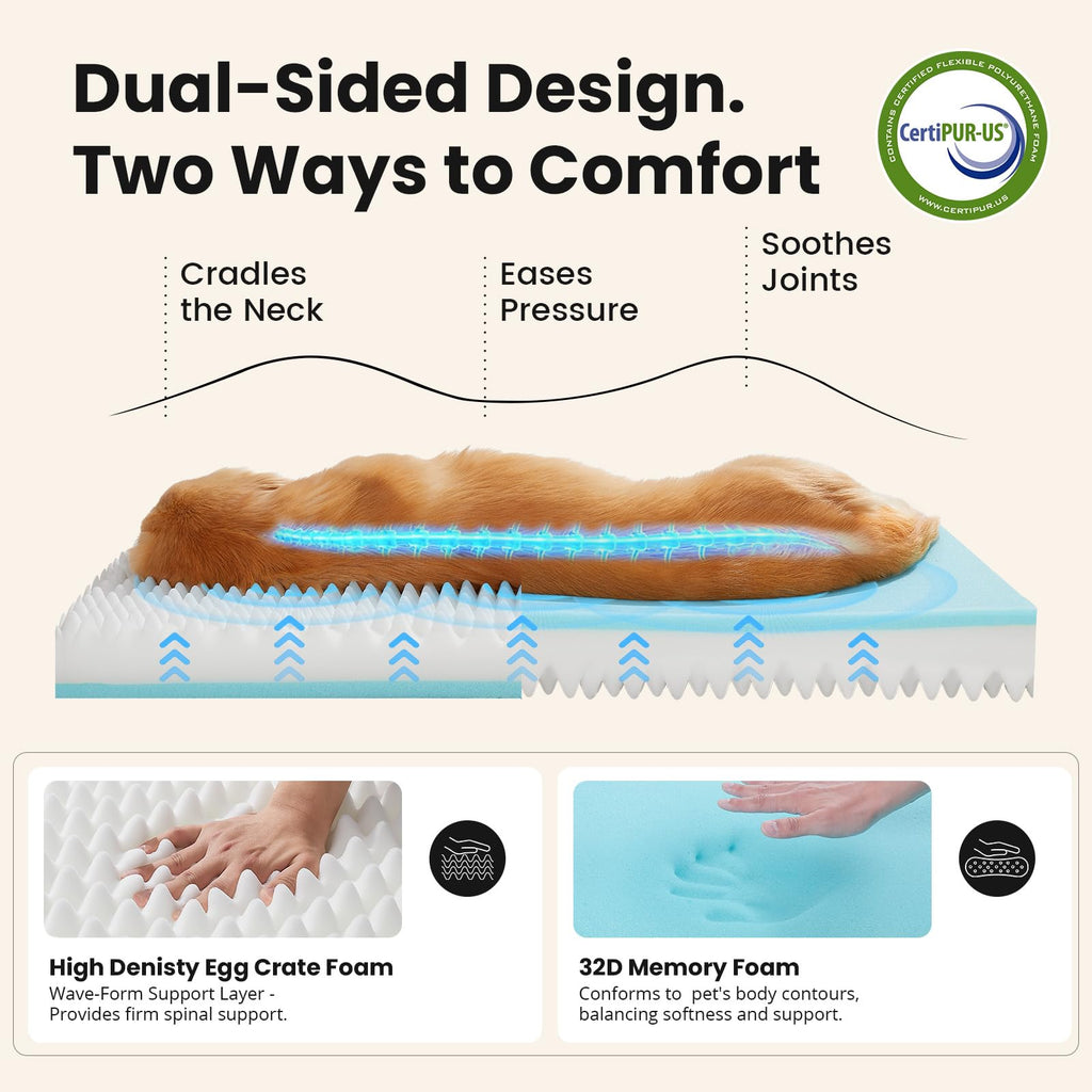 Large Reversible Memory Foam Dog Bed O965473