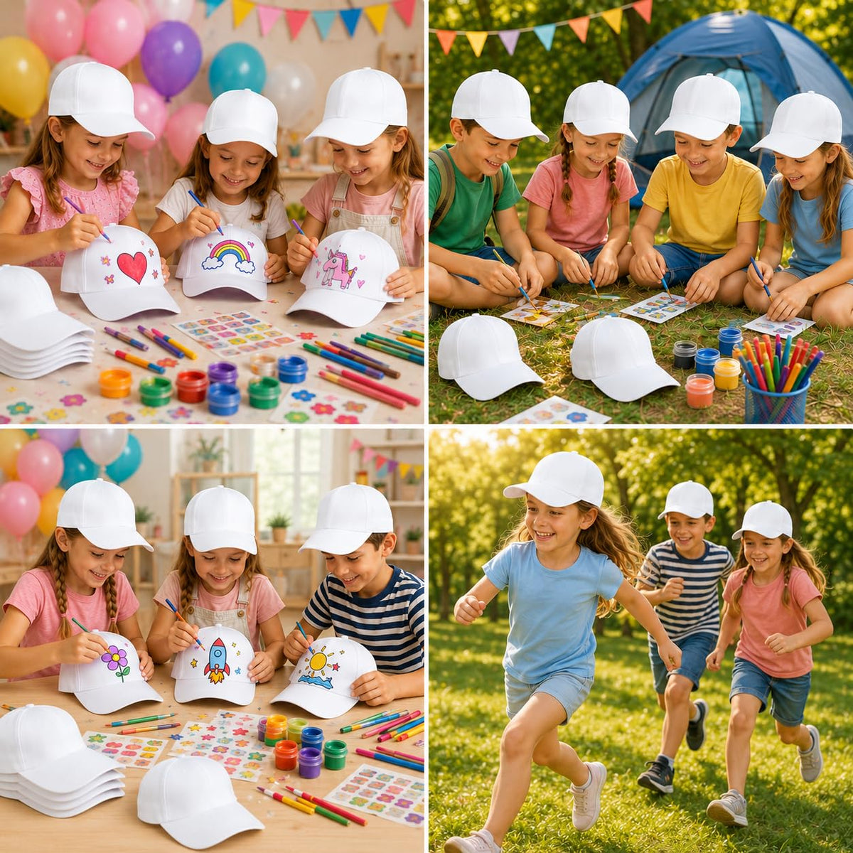 30 Pcs DIY Kids Baseball Caps Hats Z99084