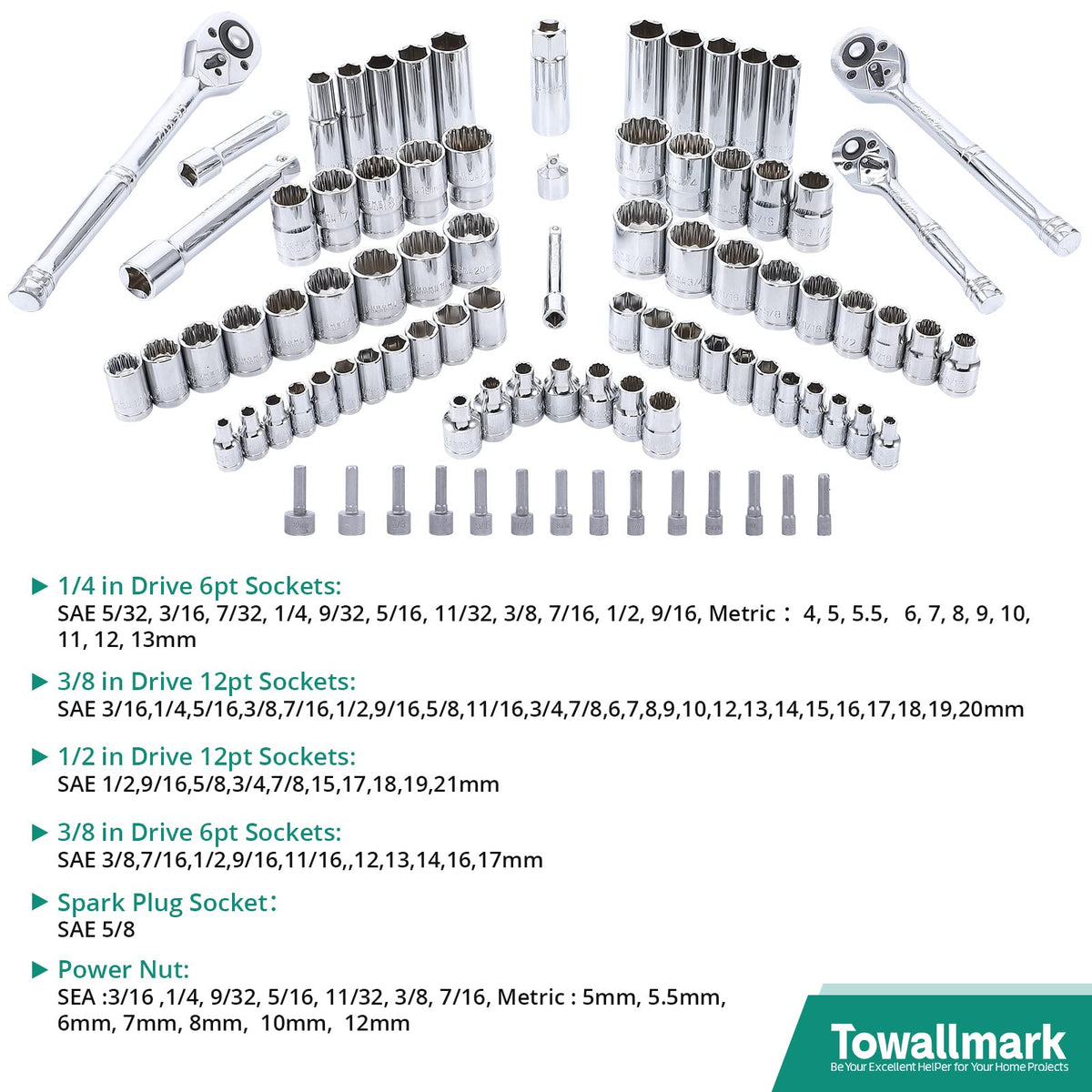 213 Piece SAE and Metric Mechanic Tool Set with Storage Case B538