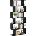 6-Tier Geometric S Shaped Wood Bookshelf H291