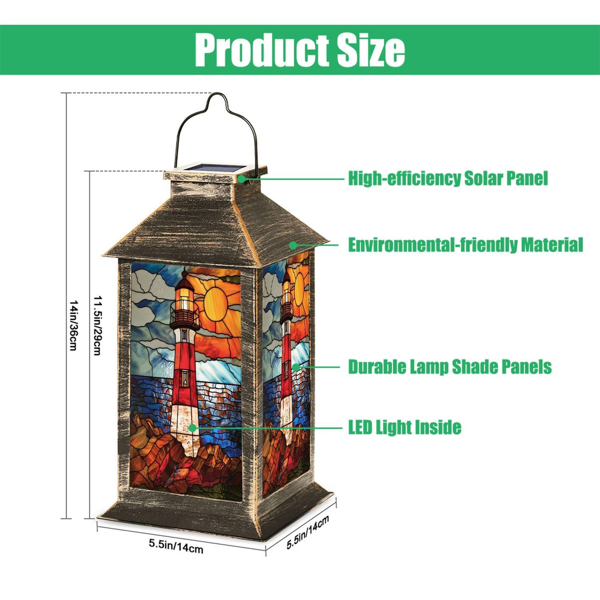 Solar Powered Waterproof Hanging Lantern T300783