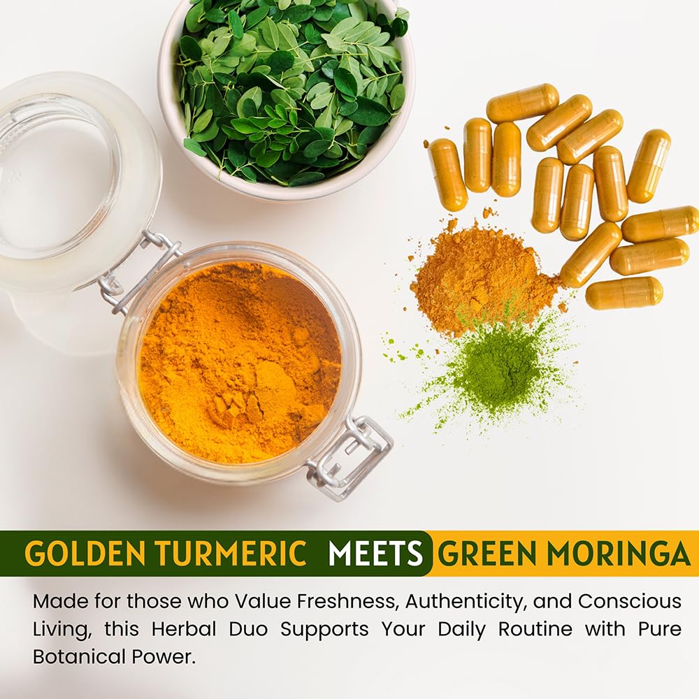 Organic Moringa Turmeric Black Pepper 120 Capsules V397