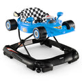 Foldable Baby Walker 3 in 1 Adjustable Height with Lights Music Blue O727558