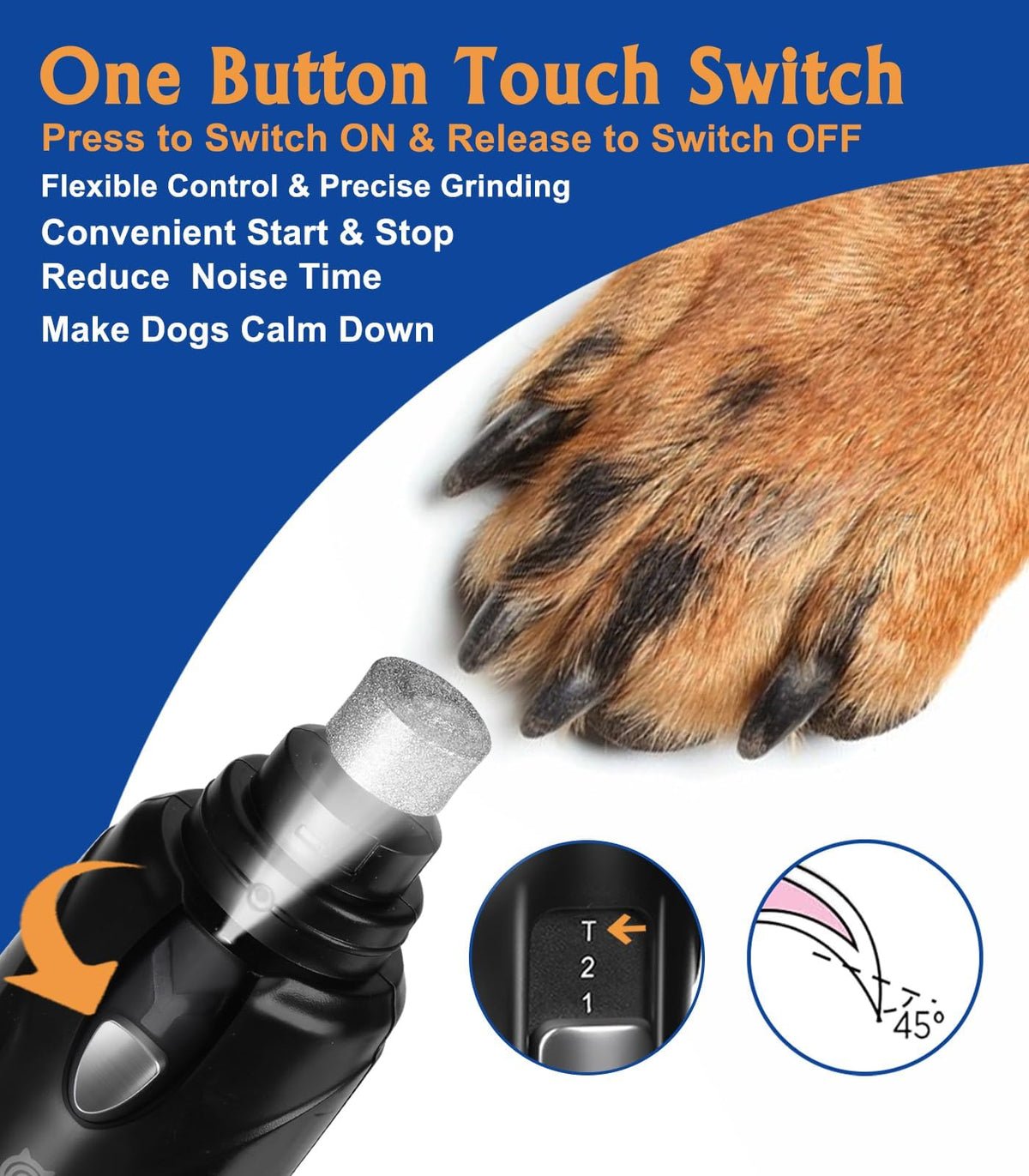 Dog Nail Grinder with LED Light S326