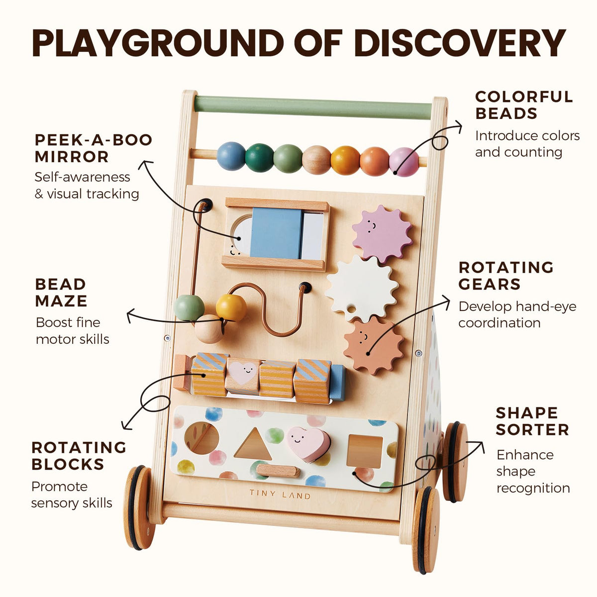 Wooden Baby Walker with Activity Center I928332
