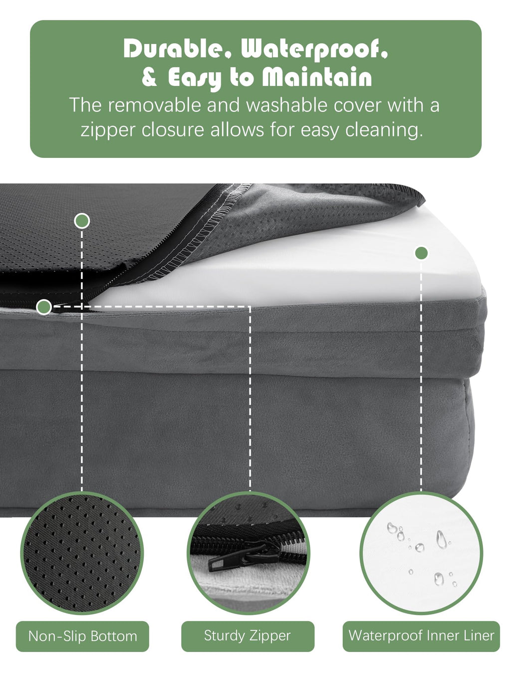 Orthopedic Dog Bed with Sides Grey M164614