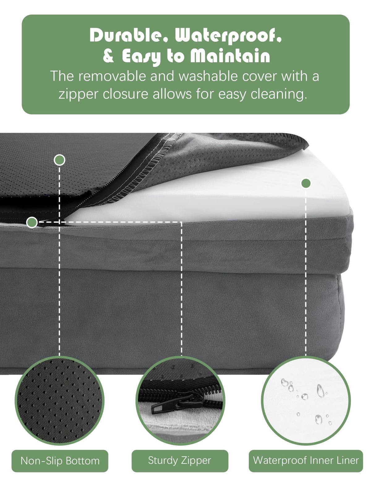 Orthopedic Dog Bed with Sides Grey M164614