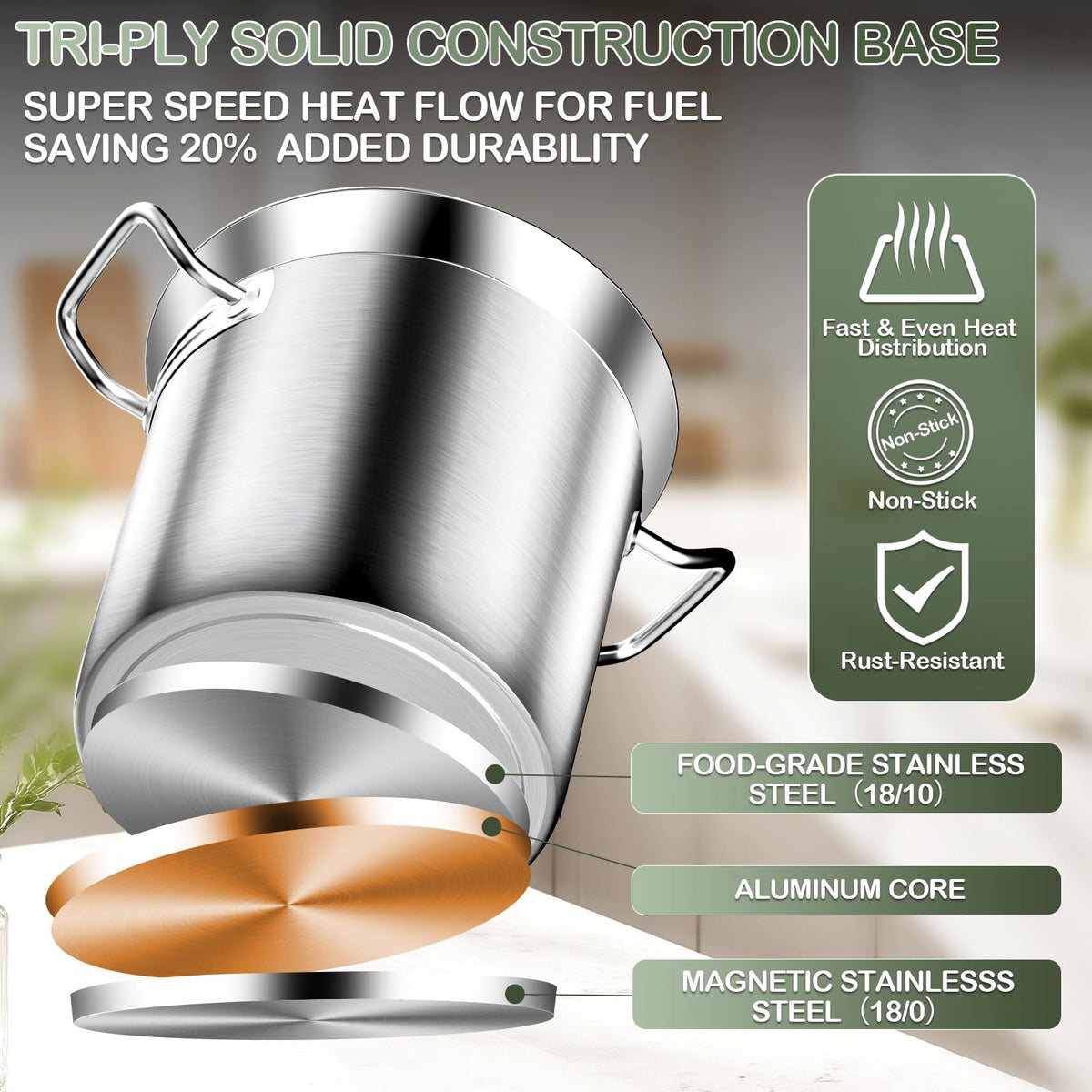 40 QT Stainless Steel Soup Pot with Lid B24764