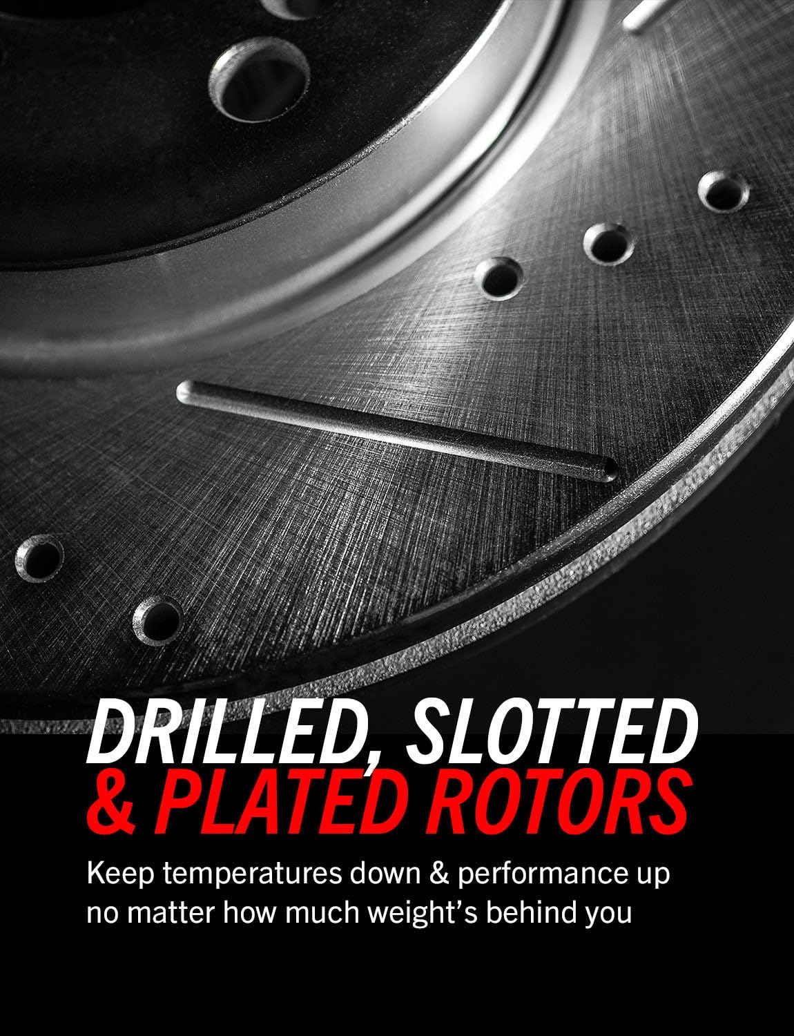 Front and Rear Drilled Slotted Brake Rotors and Carbon Fiber Ceramic Pads V869