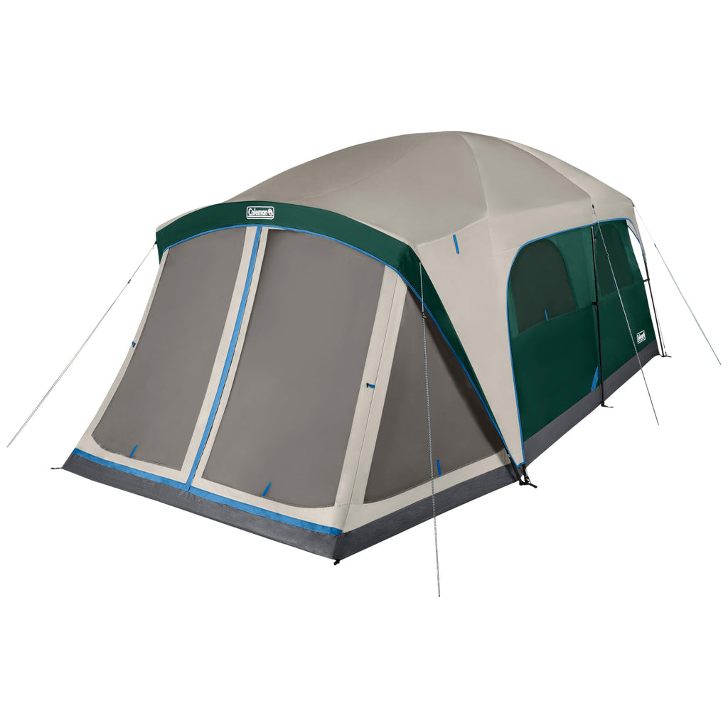 Camping Tent with Rainfly & Screened Porch, Weatherproof Family Tent Fits 4 Queen-Sized Airbeds P952