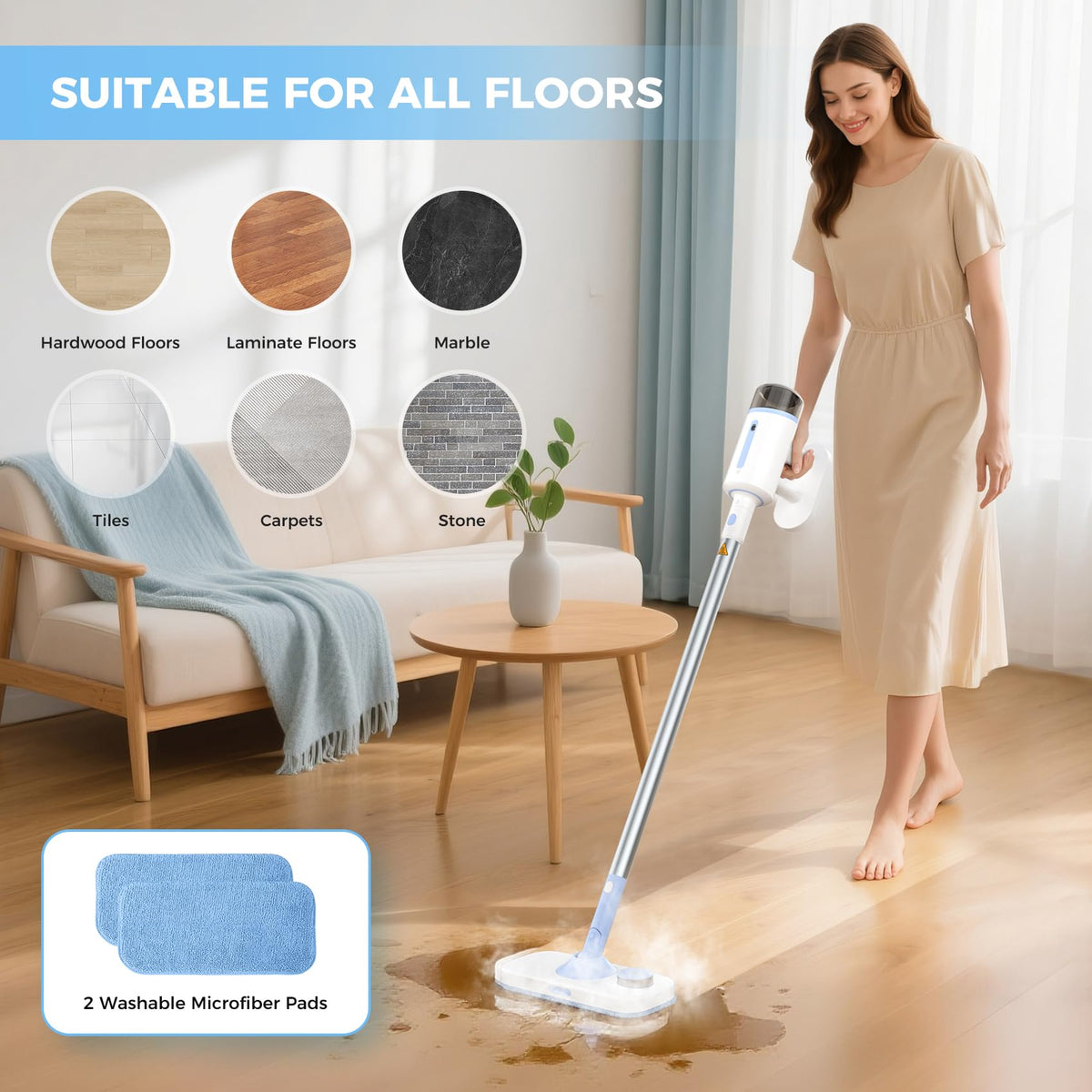 10 in 1 Detachable Handheld Steam Mop C416