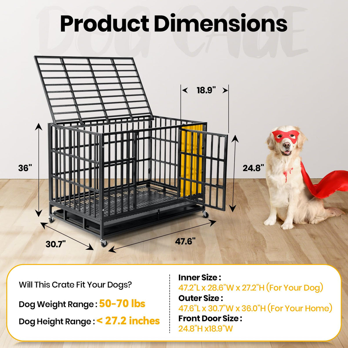 48 Inch Heavy Duty Dog Crate N696949