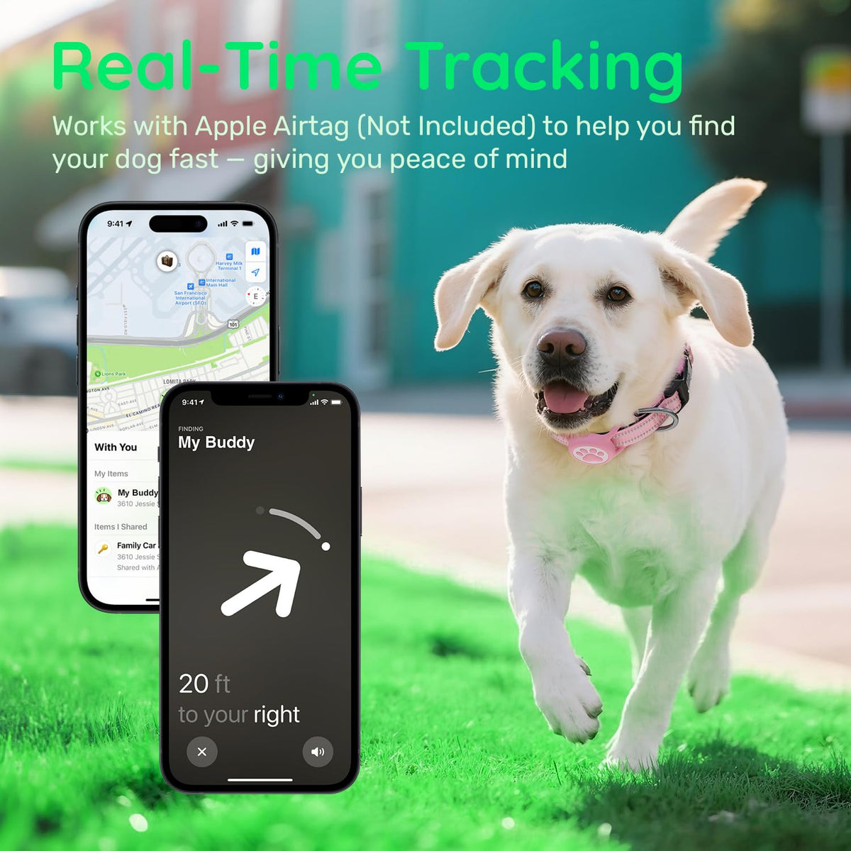 Pink IP68 Waterproof Dog Collar W513