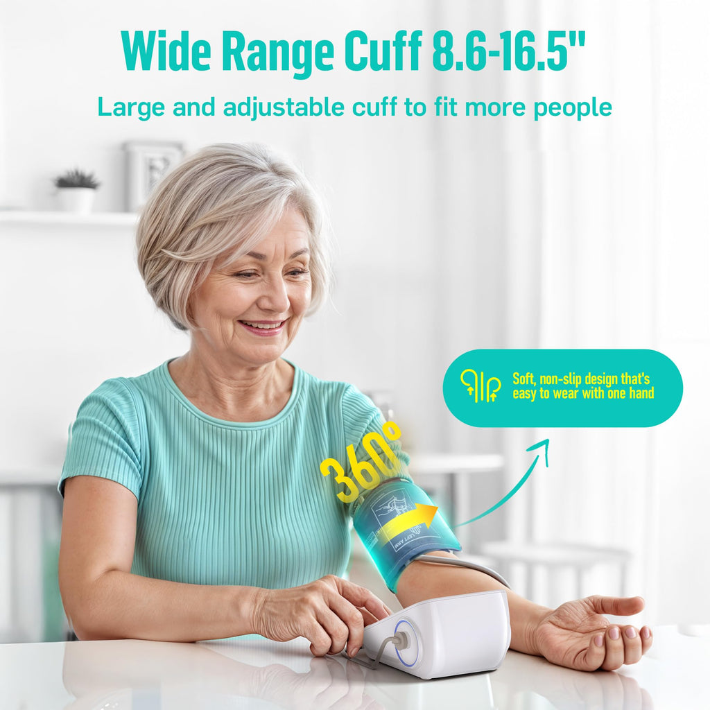 Upper Arm Blood Pressure Monitor with Wide Range Cuff Q397