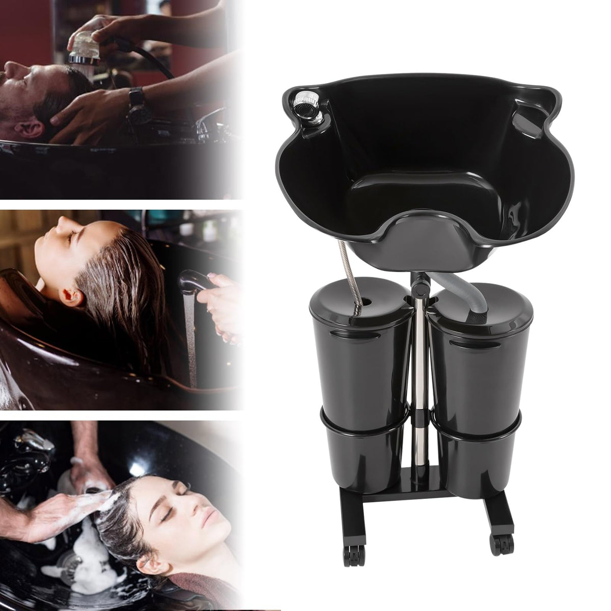 Portable Shampoo Sink with Electric Pump and Adjustable Height X554961