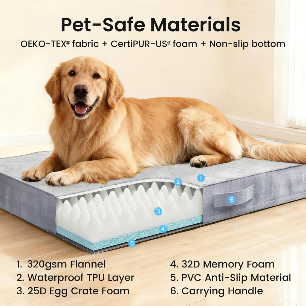 Large Reversible Memory Foam Dog Bed O965473