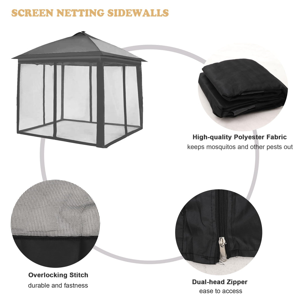 Black 10x10 FT Mosquito Netting Replacement H212462