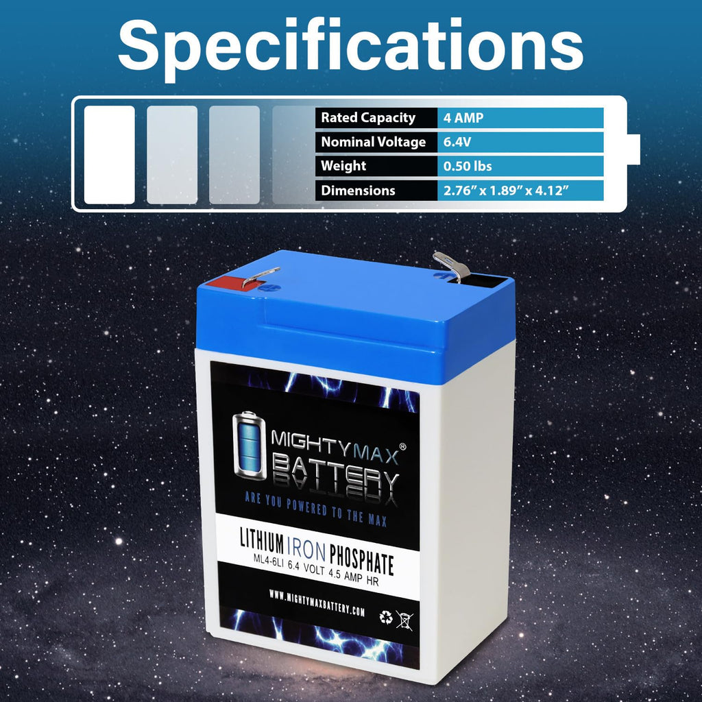 6V 4.5AH Lithium Replacement Battery T684920