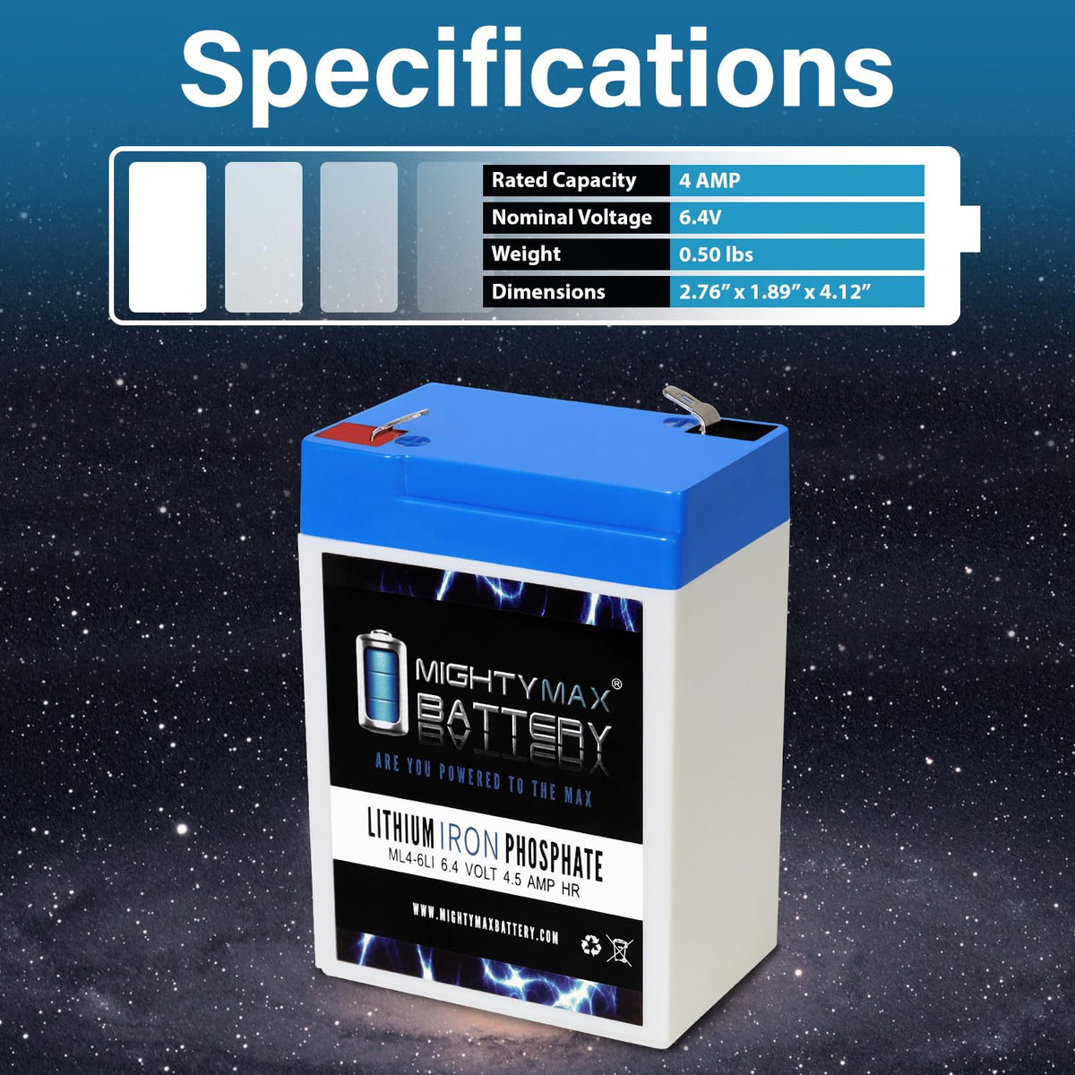 6V 4.5AH Lithium Replacement Battery T684920