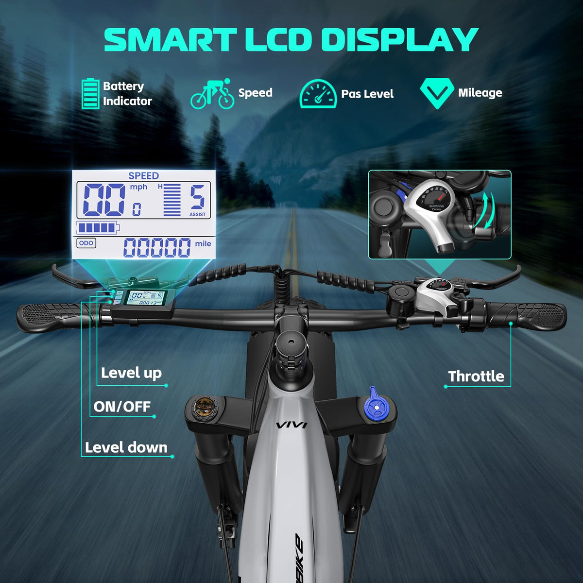Electric Bike 26 x 4.0 Fat Tire 1500W Peak Motor Z89062