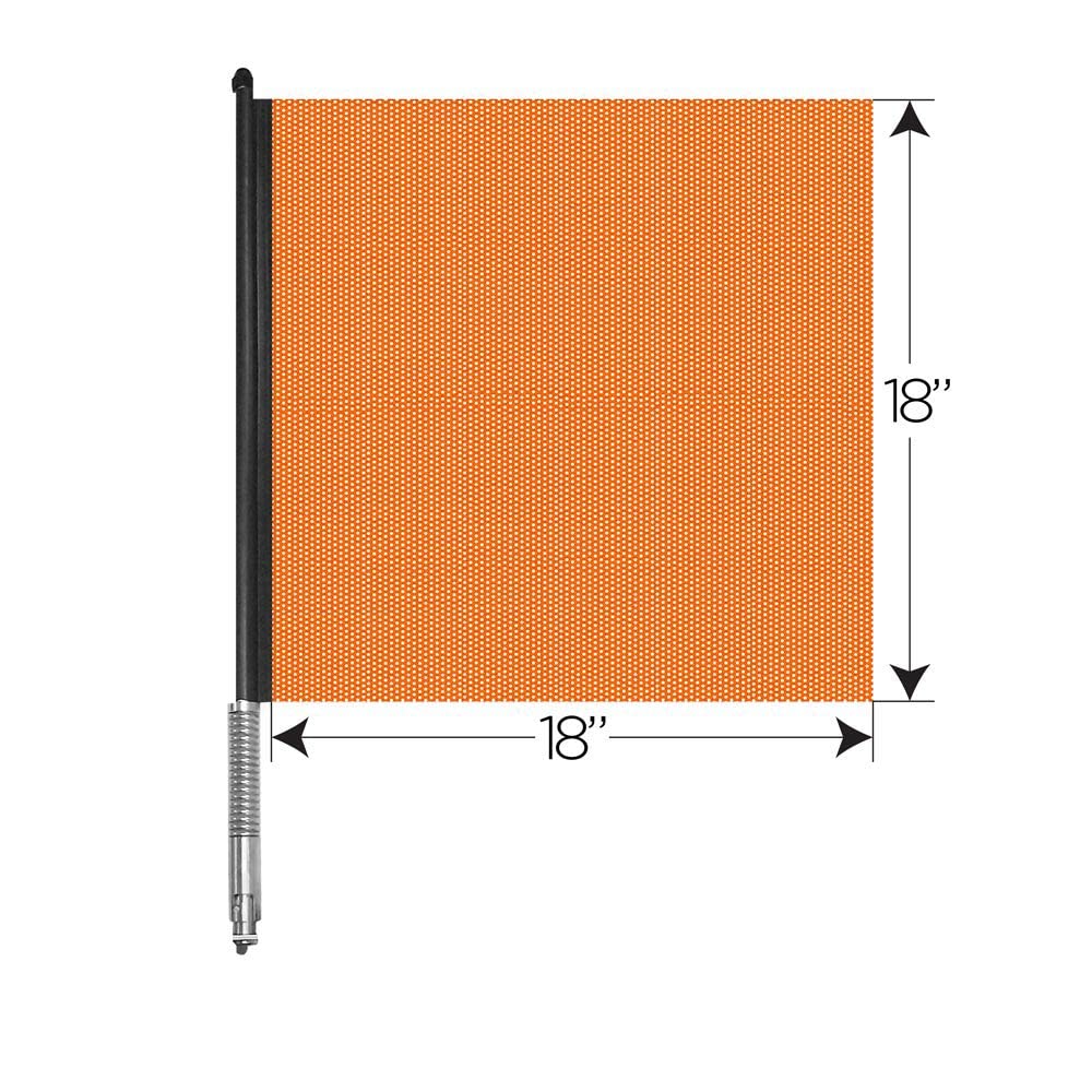 Orange 18" x 18" Jersey Mesh Flag with Aluminum Rod & Stainless Steel Spring S810