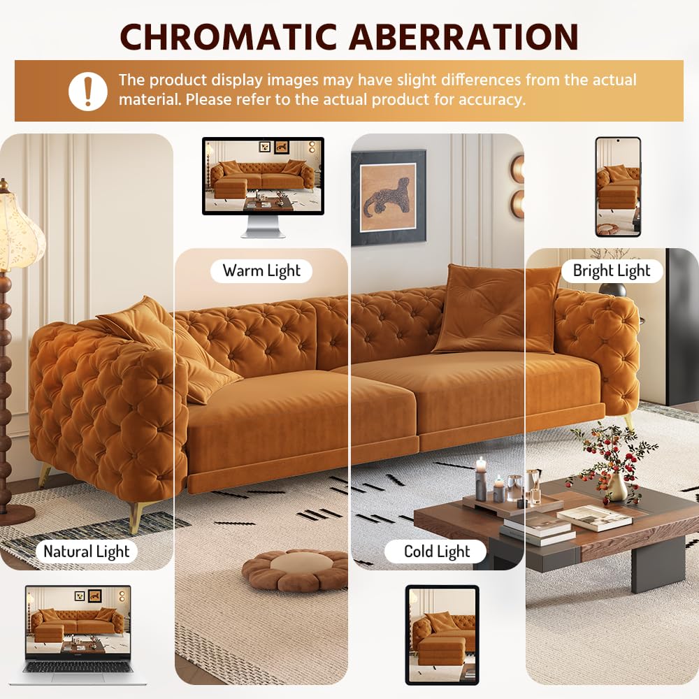Orange Velvet Sofa Bed M1710
