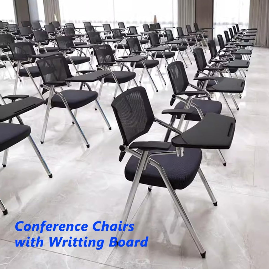 Orange Mesh Folding Stackable Chair with Writing Board T585616