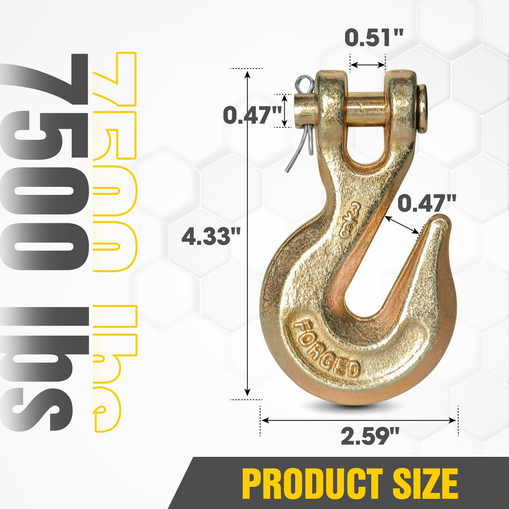 3/8" Clevis Grab Hooks 4 Pack Heavy Duty Chain Hook J5717