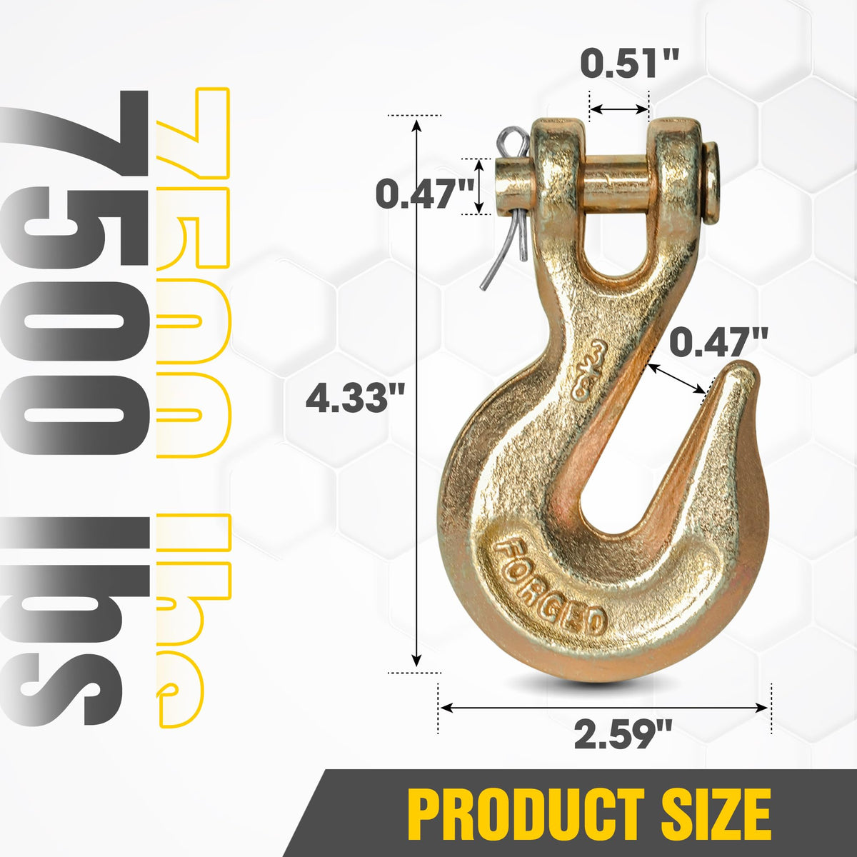 3/8" Clevis Grab Hooks 4 Pack Heavy Duty Chain Hook J5717