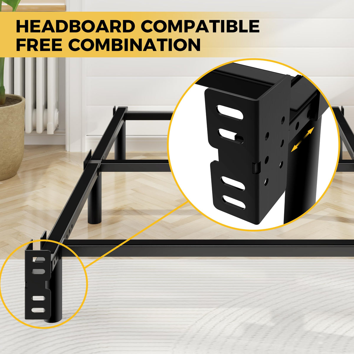 7 Inch Heavy Duty Metal Twin Bed Frame F20412