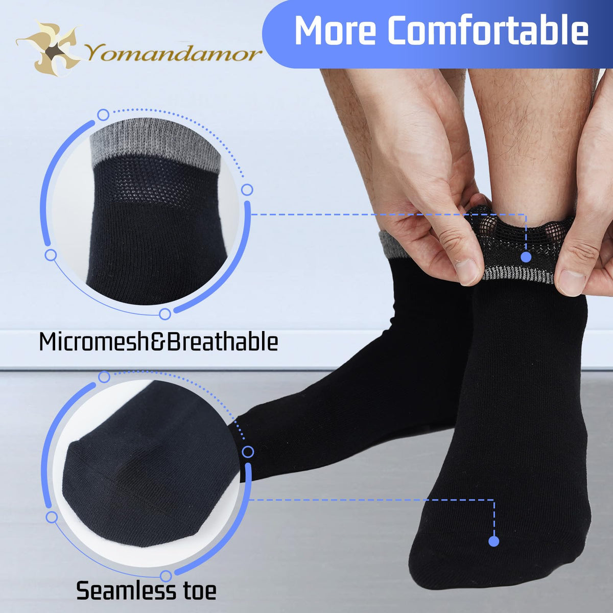 Womens Diabetic Crew Socks Seamless Toe 6 Pairs S53520