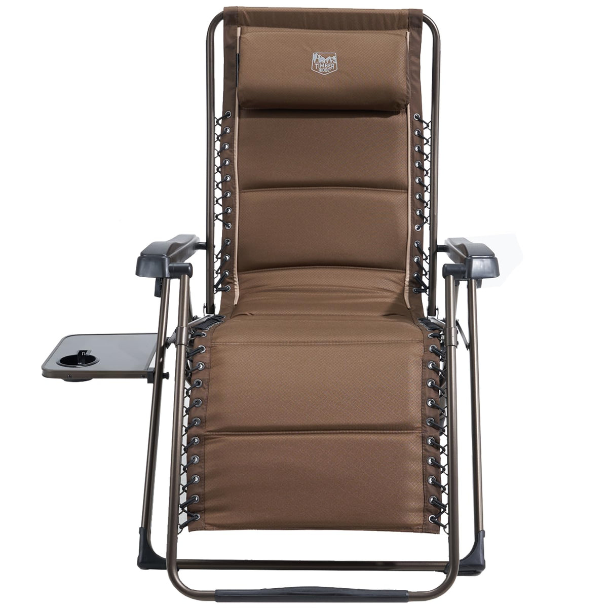 Brown Zero Gravity Folding Recliner Chair with Cup Holder S3731