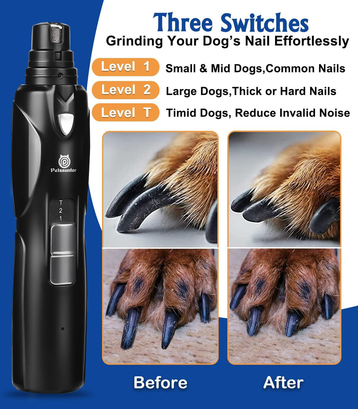 Dog Nail Grinder with LED Light S326