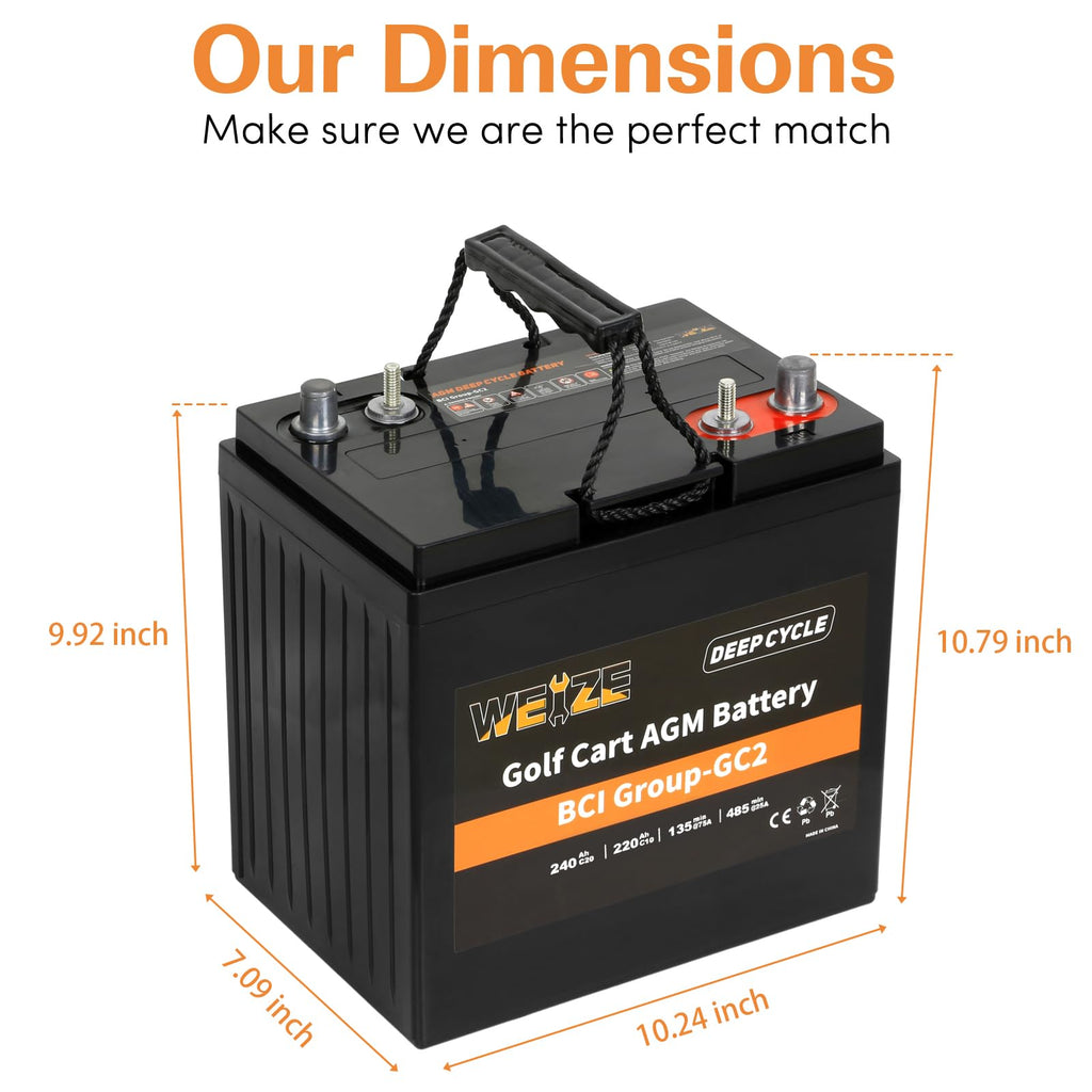 6V 240ah Deep Cycle AGM Battery B5014