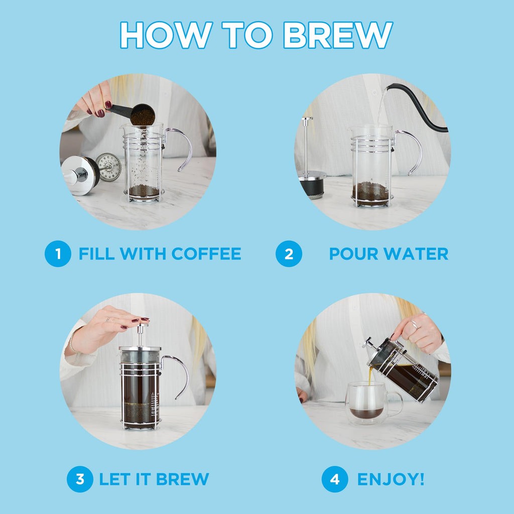 Glass French Press Coffee and Tea Maker, 11.8 oz Z3620