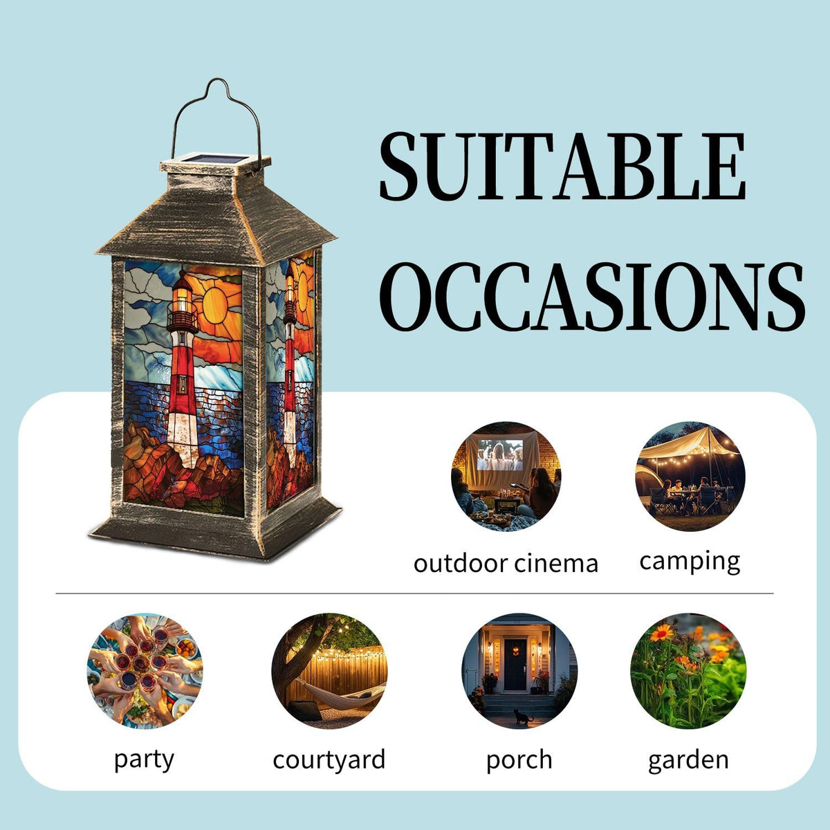 Solar Powered Waterproof Hanging Lantern T300783