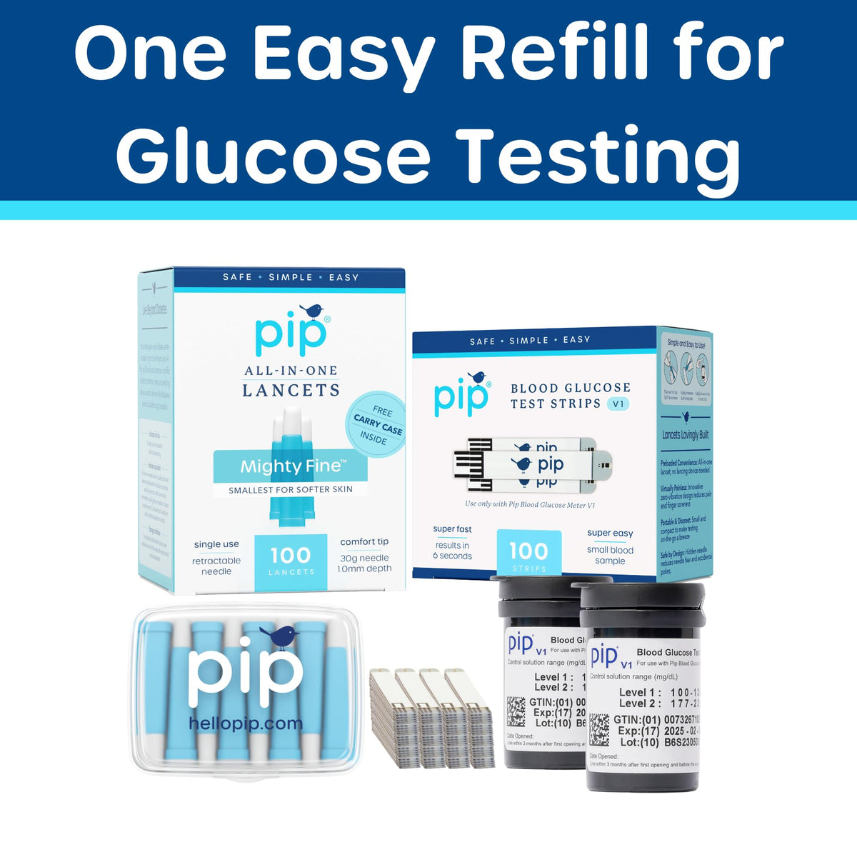 Blood Glucose Test Strips and Lancets 100 Count 30G 1.0mm M320