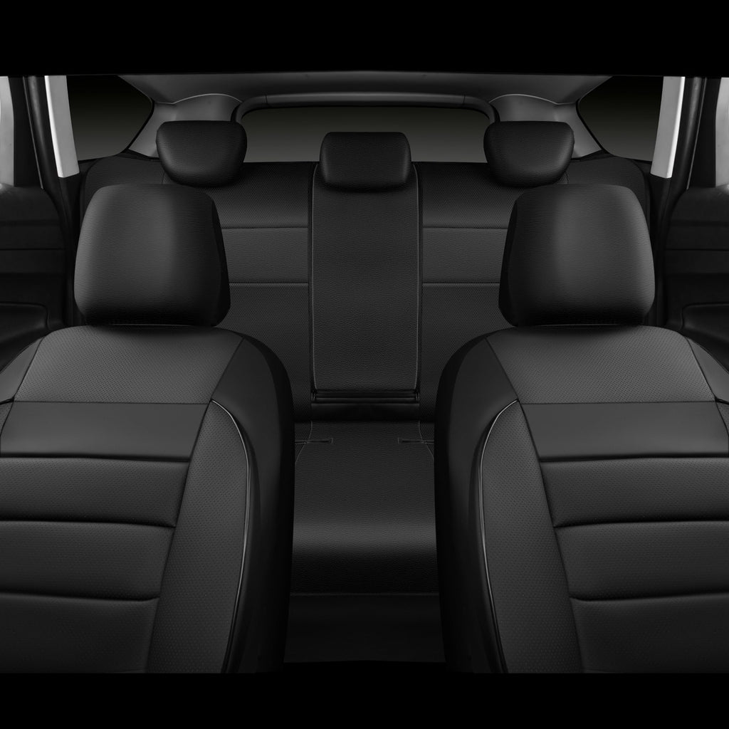 Leather Seat Covers Full Set Water Resistant 3D Foam Back Support 5 Seat Covers F230
