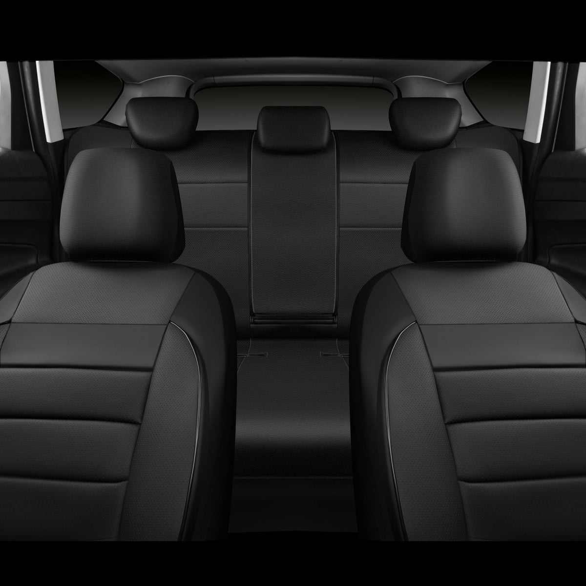 Leather Seat Covers Full Set Water Resistant 3D Foam Back Support 5 Seat Covers F230